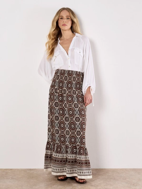 Foto van product Apricot Rok bruin / wit