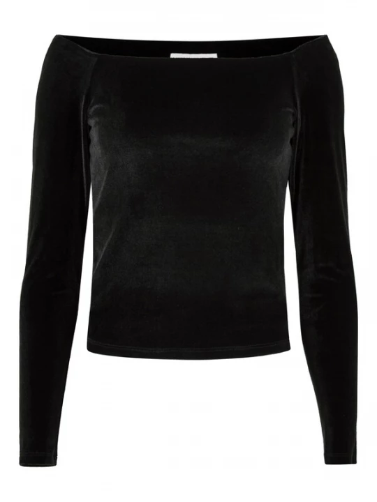 Foto van product Apricot Shirt 'Black-Bardot Velvet' zwart