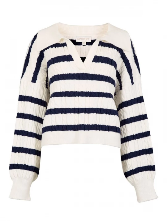 Foto van product Apricot Trui donkerblauw / wit
