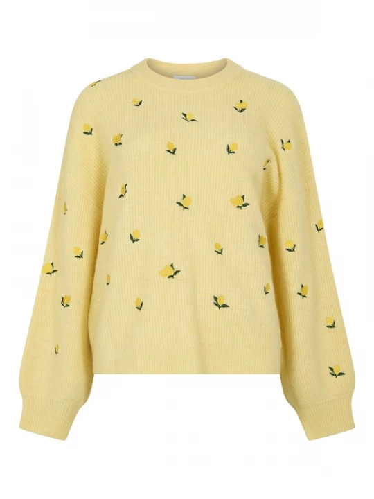 Foto van product Apricot Trui 'Embroidered Lemon Jumper' geel