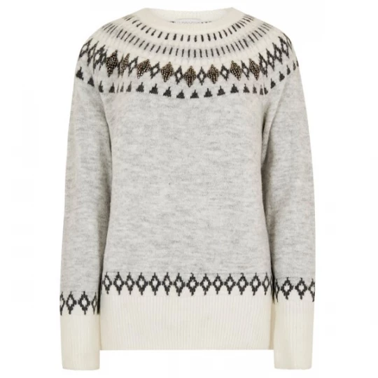 Foto van product Apricot Trui 'Fair Isle Gem' grijs / donkergrijs