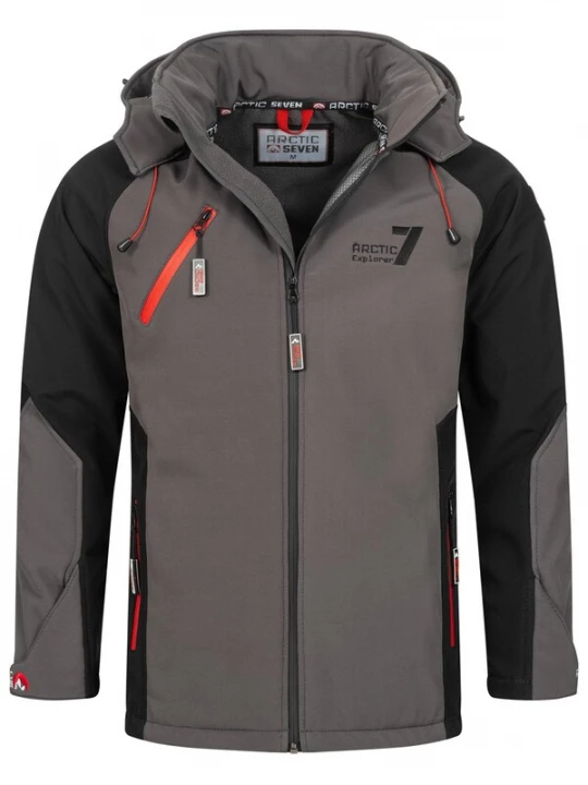 Foto van product Arctic Seven Functionele jas aardetinten / knalrood / zwart
