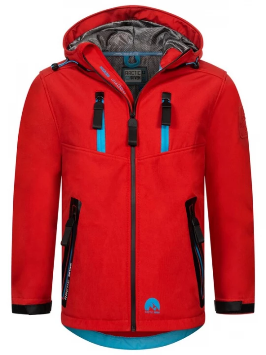 Foto van product Arctic Seven Outdoorjas 'AS306' lichtblauw / rood / zwart