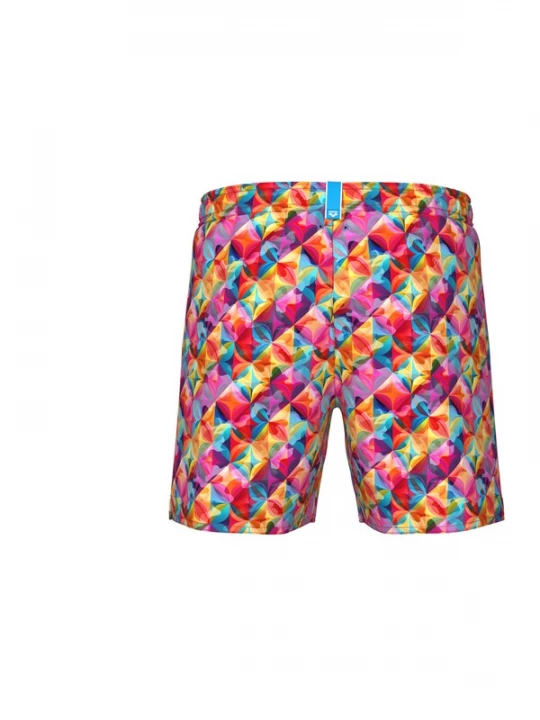 Foto van product ARENA Zwemshorts 'WATER PRINTS BEACH BOXER AO' navy / aqua / geel / pink