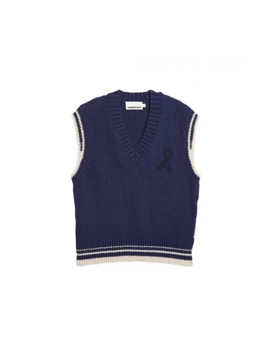 Foto van product ARMEDANGELS Gebreide bodywarmer 'Iconic' lichtbeige / donkerblauw