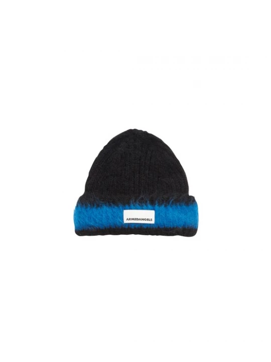 Foto van product ARMEDANGELS Muts 'JUPILAA' cyaan blauw / zwart / wit