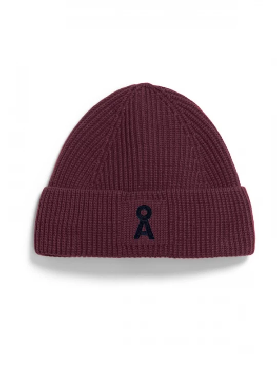 Foto van product ARMEDANGELS Muts 'NILDAAO' lichtgeel / bordeaux