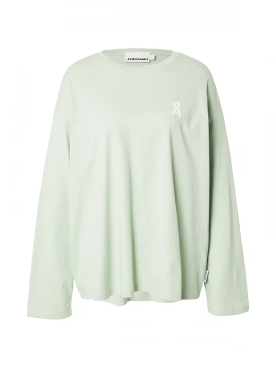Foto van product ARMEDANGELS Shirt 'FIETAA' pastelgroen / wit