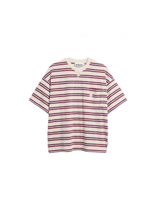 Foto van product ARMEDANGELS Shirt 'ICONIC' duifblauw / wijnrood / offwhite