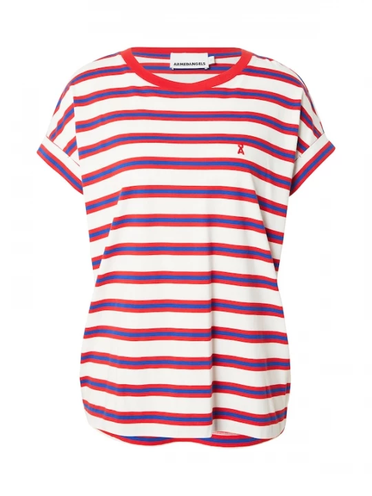 Foto van product ARMEDANGELS Shirt 'IDAARA' blauw / rood / wit