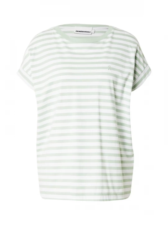 Foto van product ARMEDANGELS Shirt 'IDAARA' lichtgroen / wit