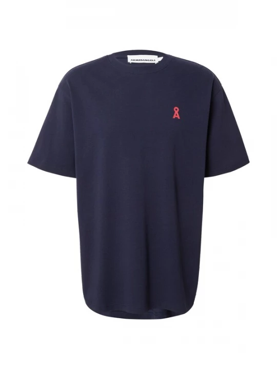 Foto van product ARMEDANGELS Shirt 'MAARKOS CHANGES' nachtblauw / donkerrood