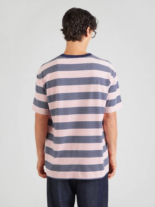 Foto van product ARMEDANGELS Shirt 'MAARKOS' ecru / navy / oranjerood