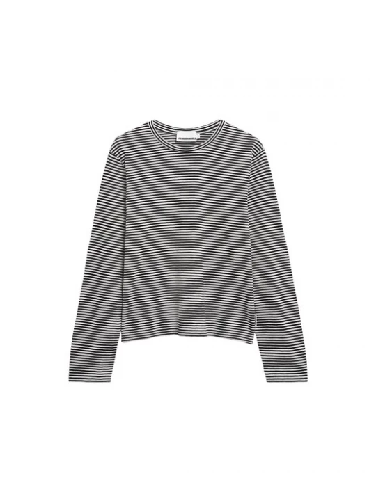 Foto van product ARMEDANGELS Shirt 'Slub' zwart / wit