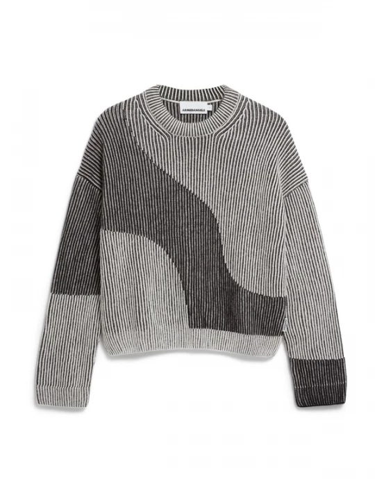 Foto van product ARMEDANGELS Trui 'Mayraa Vanise' grijs / zwart / wit