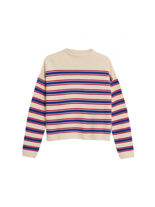 Foto van product ARMEDANGELS Trui 'Merina' beige / royal blue / koningsblauw / oranjerood