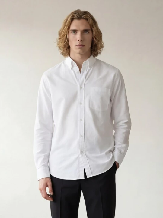 Foto van product ARMIE Overhemd 'The Johannes Oxford Shirt - White' wit