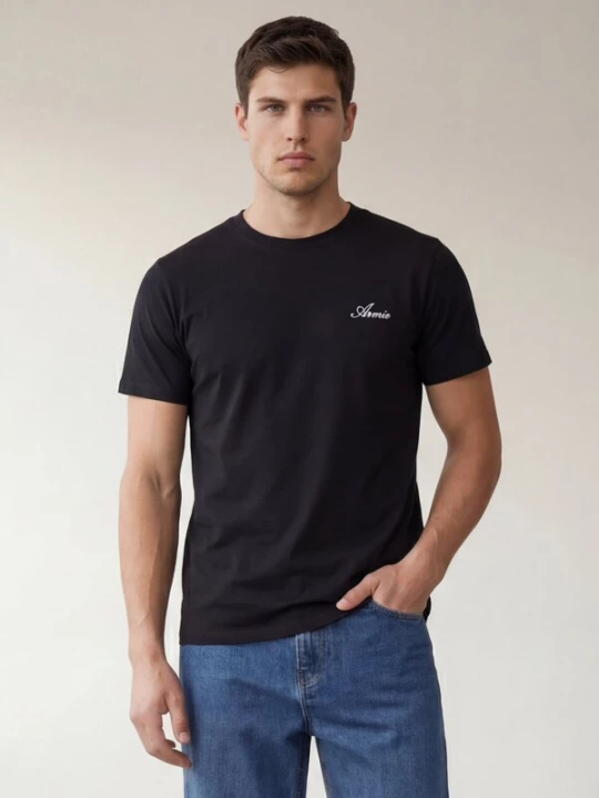 Foto van product ARMIE Shirt 'The Pierre Slim-Fit Logo T-shirt' zwart