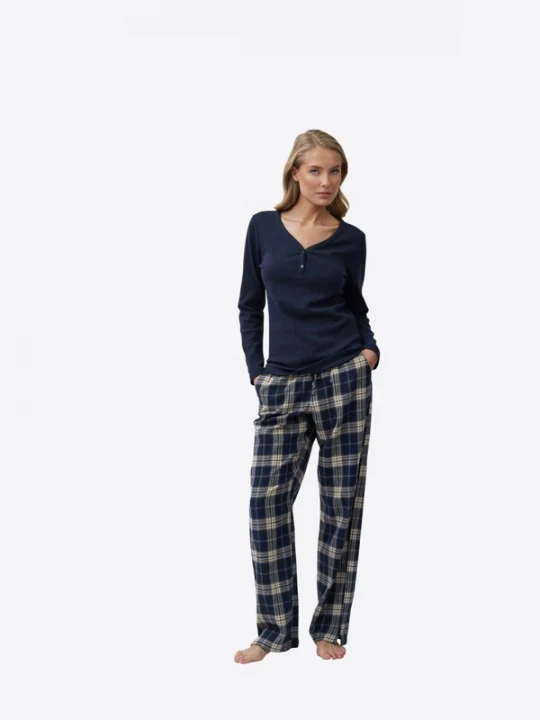 Foto van product ARUELLE Pyjama 'Lucie' beige / donkerblauw