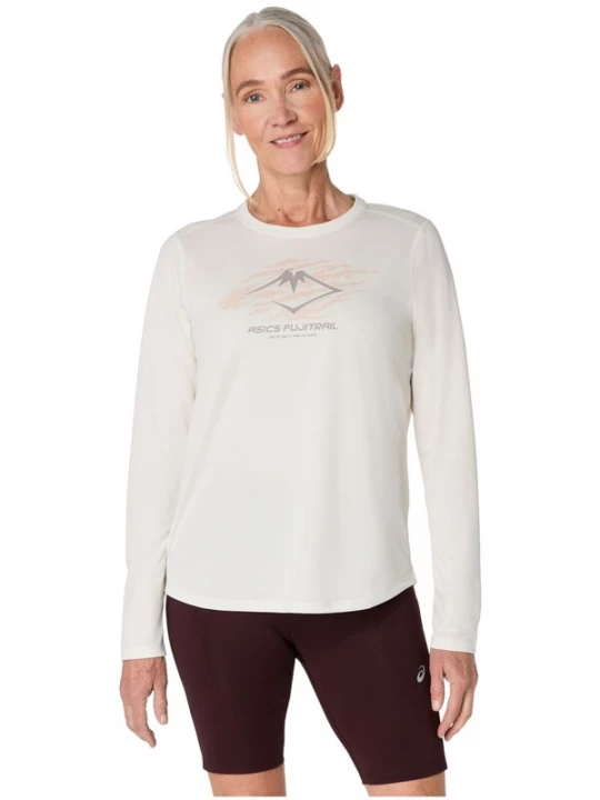 Foto van product ASICS Shirt 'Fujitrail Logo LS' wit