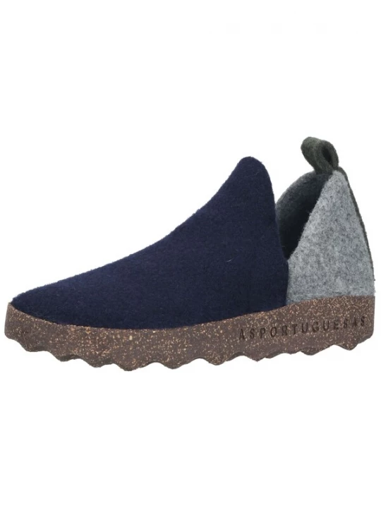 Foto van product Asportuguesas Huisschoenen donkerblauw / grijs gemêleerd