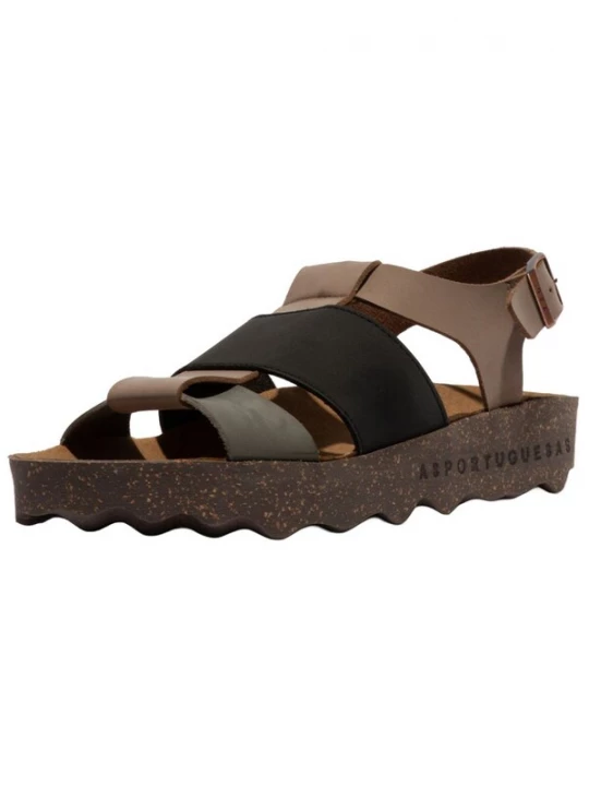 Foto van product Asportuguesas Sandaal bruin / kaki / zwart