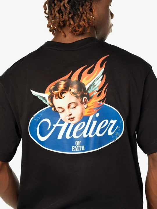 Foto van product ATELIER OF FAITH Shirt 'ANGELS DON'T FALL' zwart