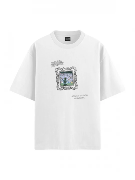 Foto van product ATELIER OF FAITH Shirt 'MARADONA - BUILDING MY LEGACY' wit
