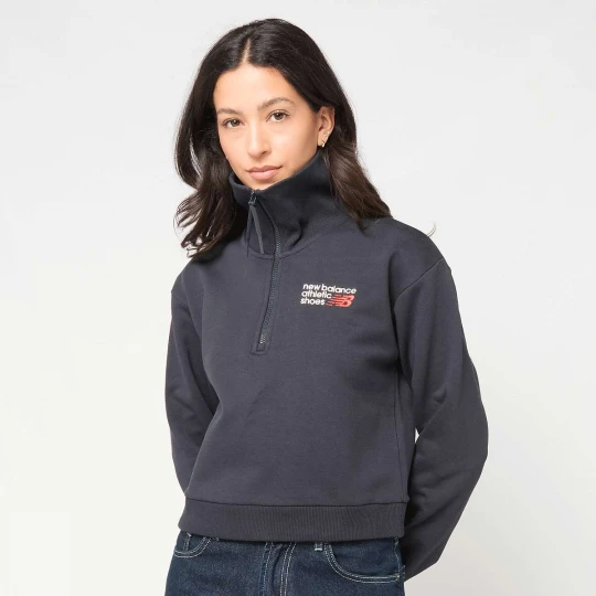 Foto van product Athletics Premium Logo Oversized Half Zip New Balance blauw