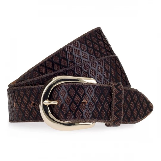 Foto van product B.BELT Riem donkerbruin / goud