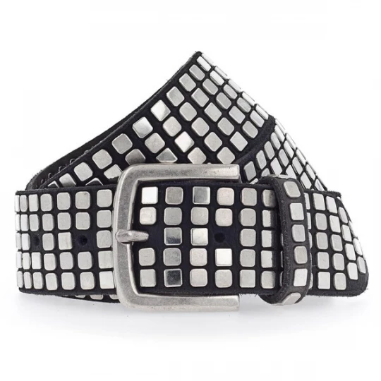 Foto van product B.BELT Riem 'Quinn' zwart / zilver