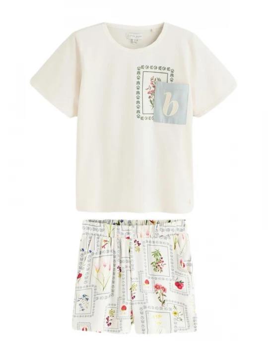 Foto van product B by Ted Baker Korte pyjama crème / lichtblauw / grasgroen / pink