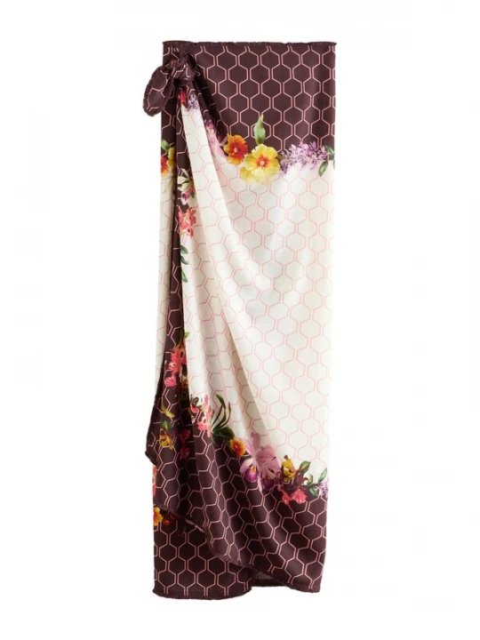 Foto van product B by Ted Baker Strandlaken ecru / chocoladebruin / geel / lichtroze