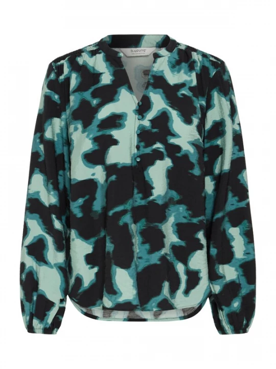 Foto van product b.young Blouse 'BYIBINE' petrol / mintgroen / zwart