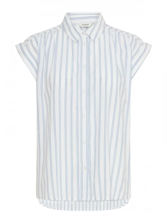 Foto van product b.young Blouse 'Frigg' saffier / wit gemêleerd