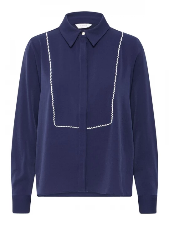 Foto van product b.young Blouse 'Idaline' donkerblauw / wit