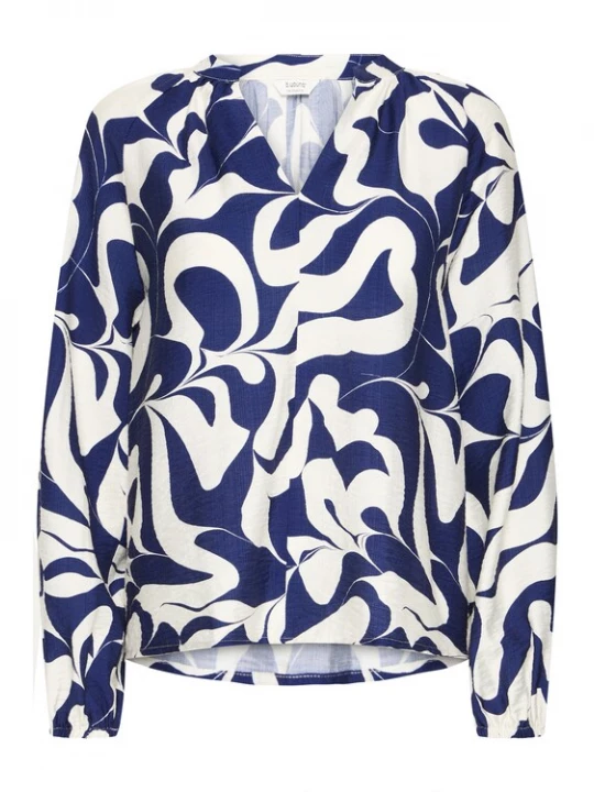 Foto van product b.young Blouse 'IKAIA' ecru / indigo