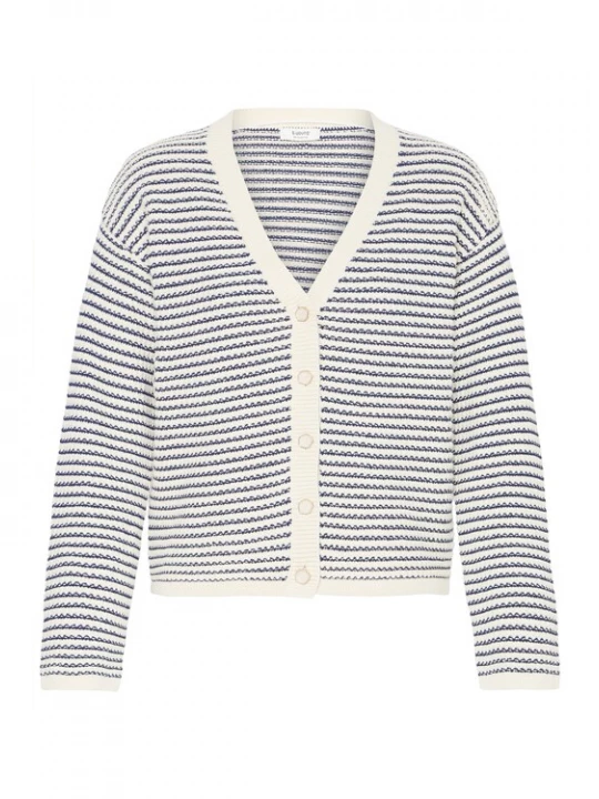 Foto van product b.young Gebreid vest blauw / wit