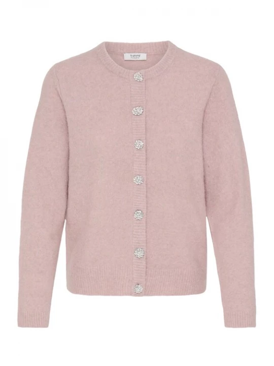 Foto van product b.young Gebreid vest 'MMINNA' roze gemêleerd