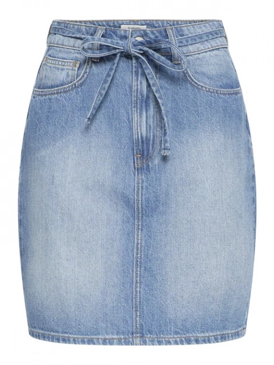 Foto van product b.young Rok 'LAMAJE' blauw denim