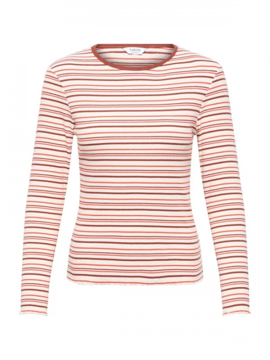 Foto van product b.young Shirt 'BYTONE' ivoor / oxide / lichtrood