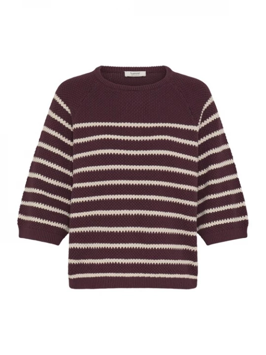 Foto van product b.young Trui 'BYMIKALA' bordeaux / wit