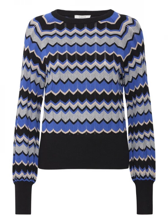 Foto van product b.young Trui 'BYMmorla' blauw / gemengde kleuren / zwart
