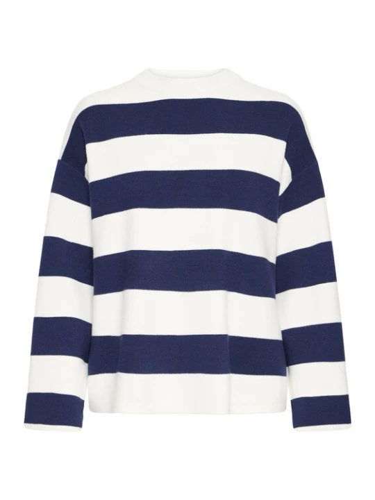 Foto van product b.young Trui 'BYOTARI' navy / wit