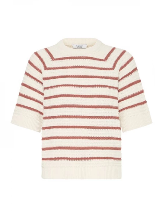 Foto van product b.young Trui 'MIKALA' beige / pastelrood