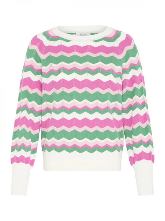 Foto van product b.young Trui 'MMORLA' groen / pink / wit