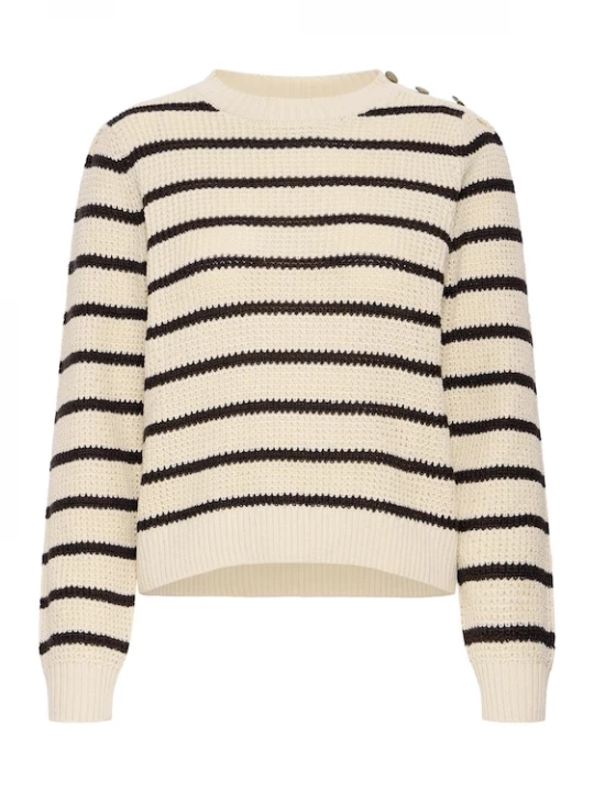 Foto van product b.young Trui 'NIRA' beige / zwart