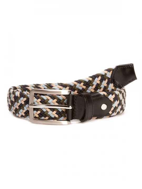 Foto van product BA98 Riem 'Cologne' beige / lichtblauw / bruin / kaki