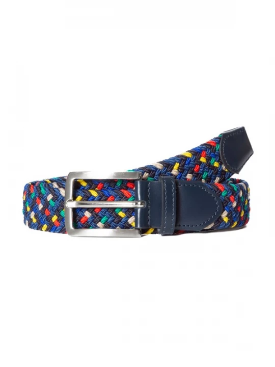 Foto van product BA98 Riem donkerblauw / citroen / petrol / smaragd / vuurrood