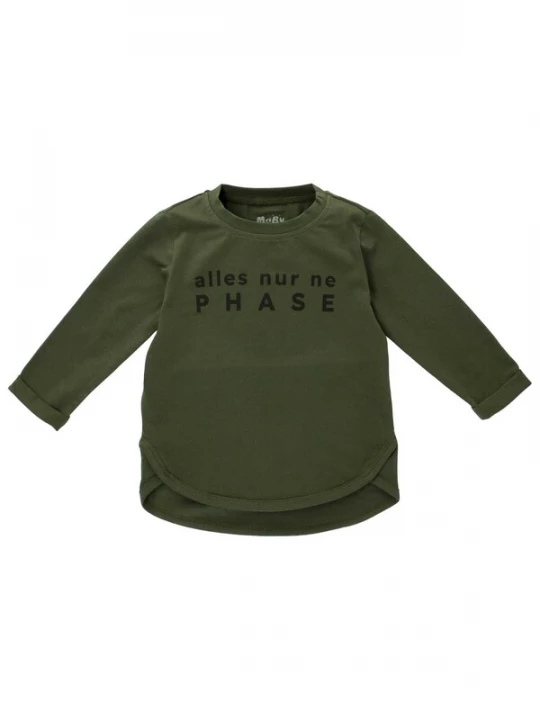 Foto van product Baby Sweets Shirt 'Alles Nur Ne Phase' kaki / zwart